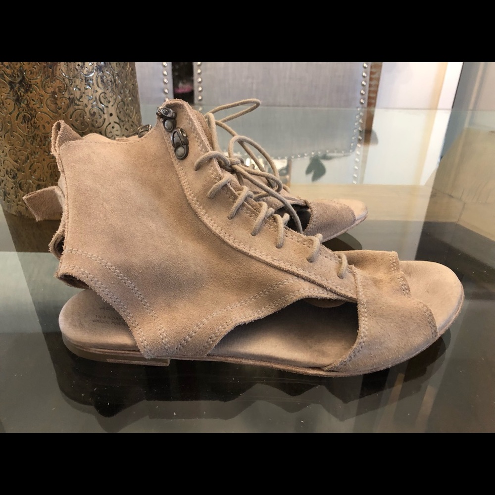 All Saints Nude Suede Gladiator Sandals 40